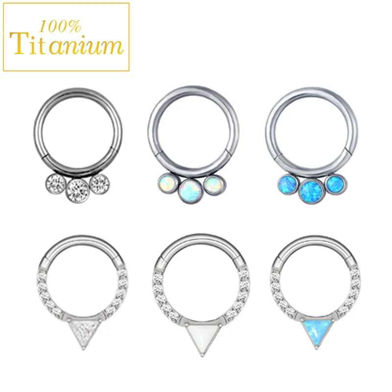 F136 Titanium Piercing Jewelry Set Septum Percing Nose Rings Zircon Hoop Earrings For Women Cartilage Helix Daith Tragus Clicker