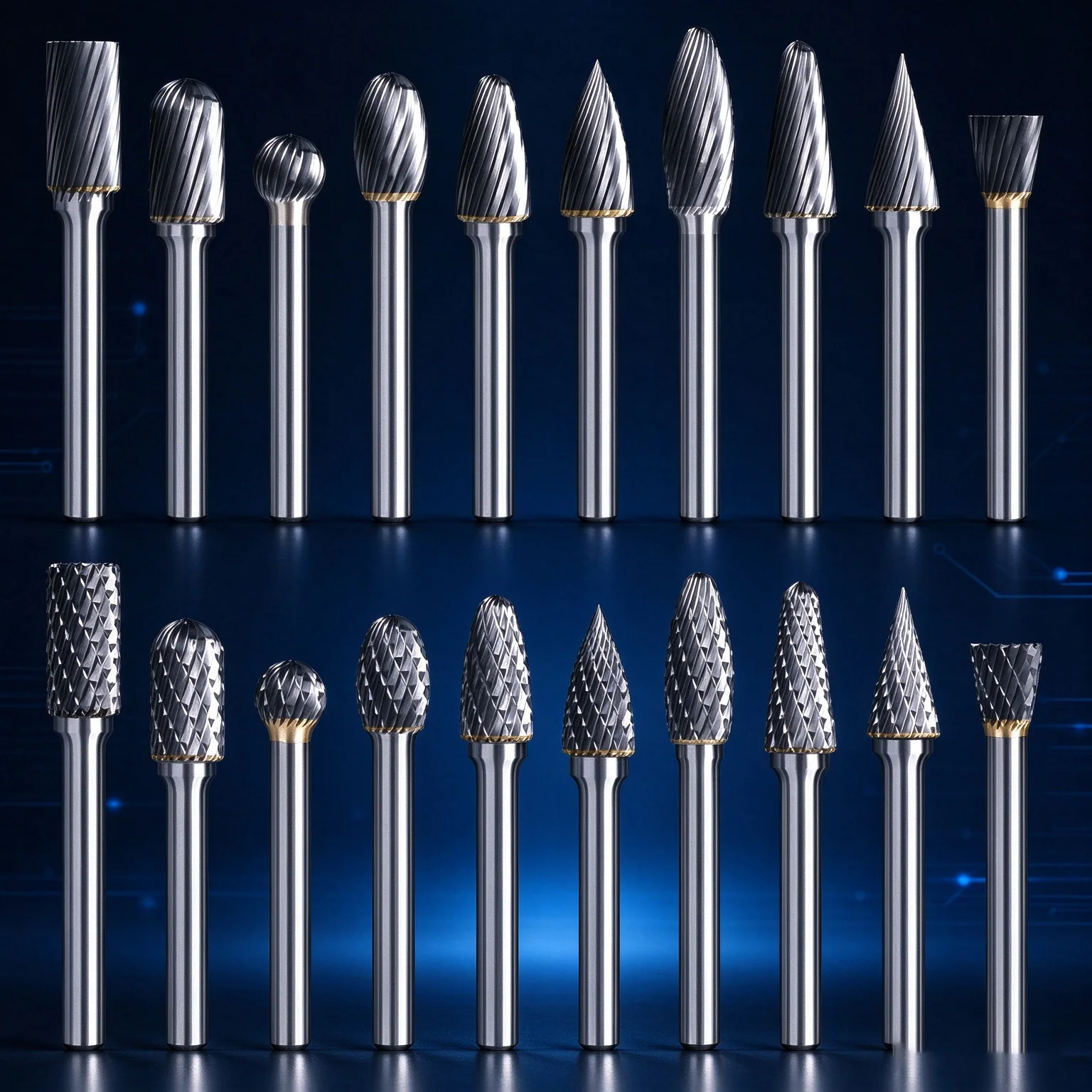 10Pcs Carbide Rotary Burrs Set 1/4