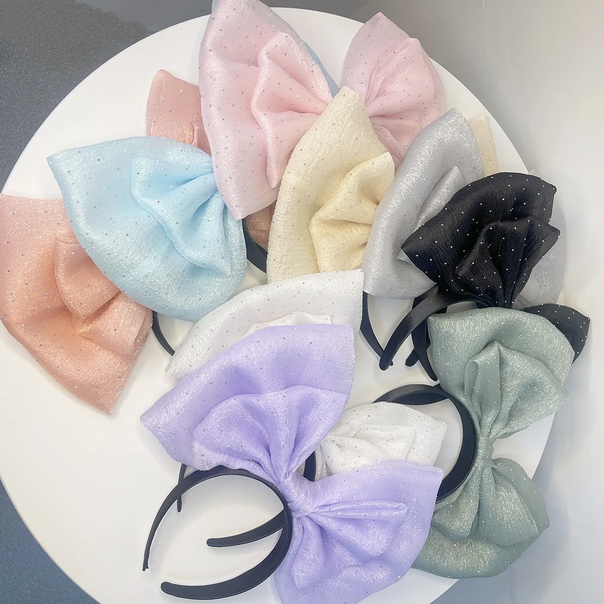

Pink Black Big Bow Knot Hairbands Hairpin For Women Girls Hair Accessories Hair Band Ties Headbands For Children Headdress