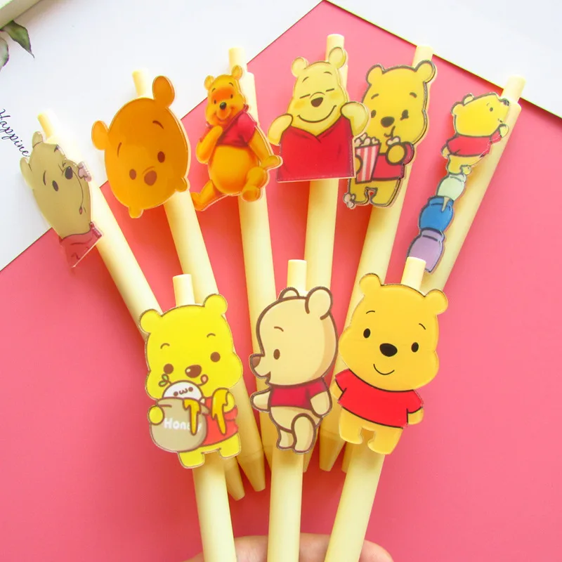 50PCS/batch Disney Winnie the Pooh gel pen signature pen water pen cute stationery office supplies writing ballpoint pen gift