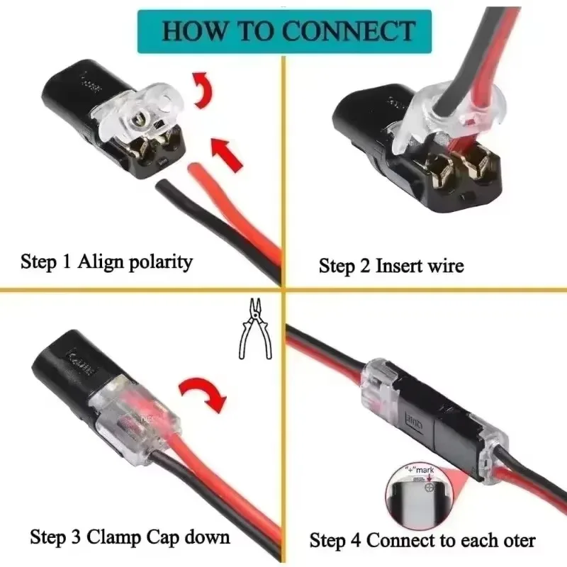 50-1PCS 2 Pin Way Plug Waterproof Electrical Connector Car Wire Cable Automotive Electrical Connector Strip Terminal Connection