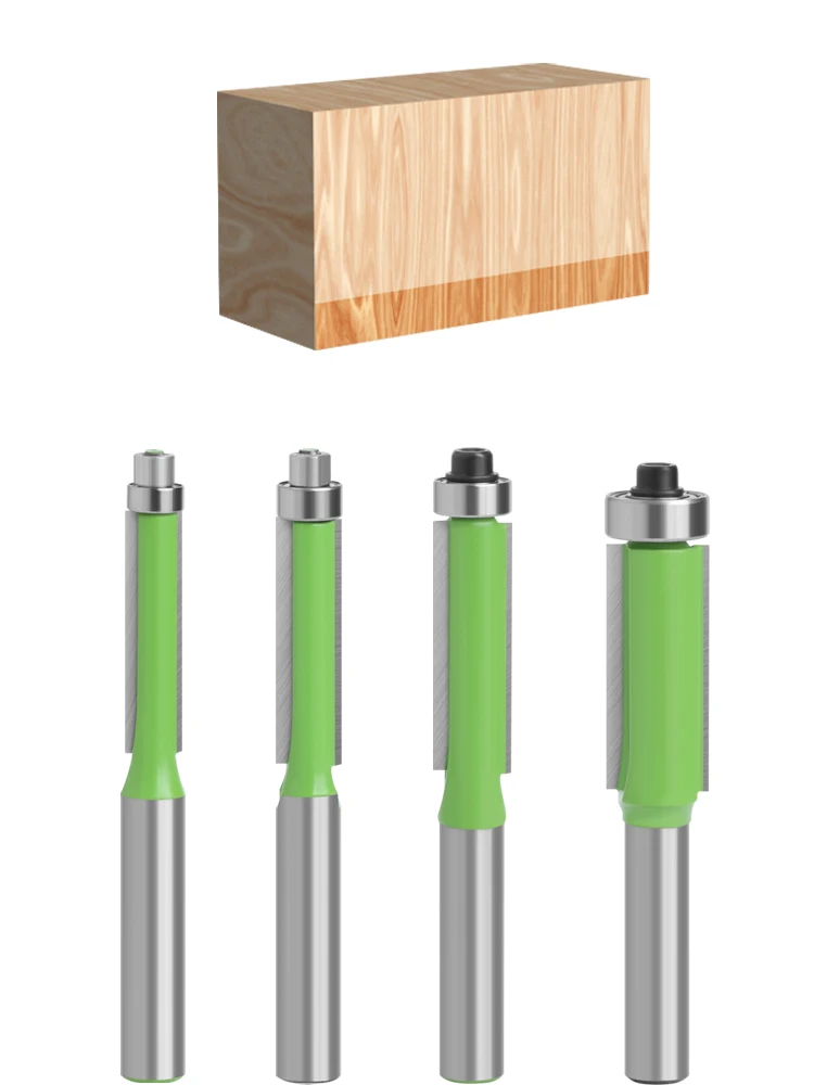 XHYkern 8mm Shank Flush Trim Router Bit with Bearing, Carbide Milling Cutter for Wood Template Copy & Edge Trimming, MDF Plywood