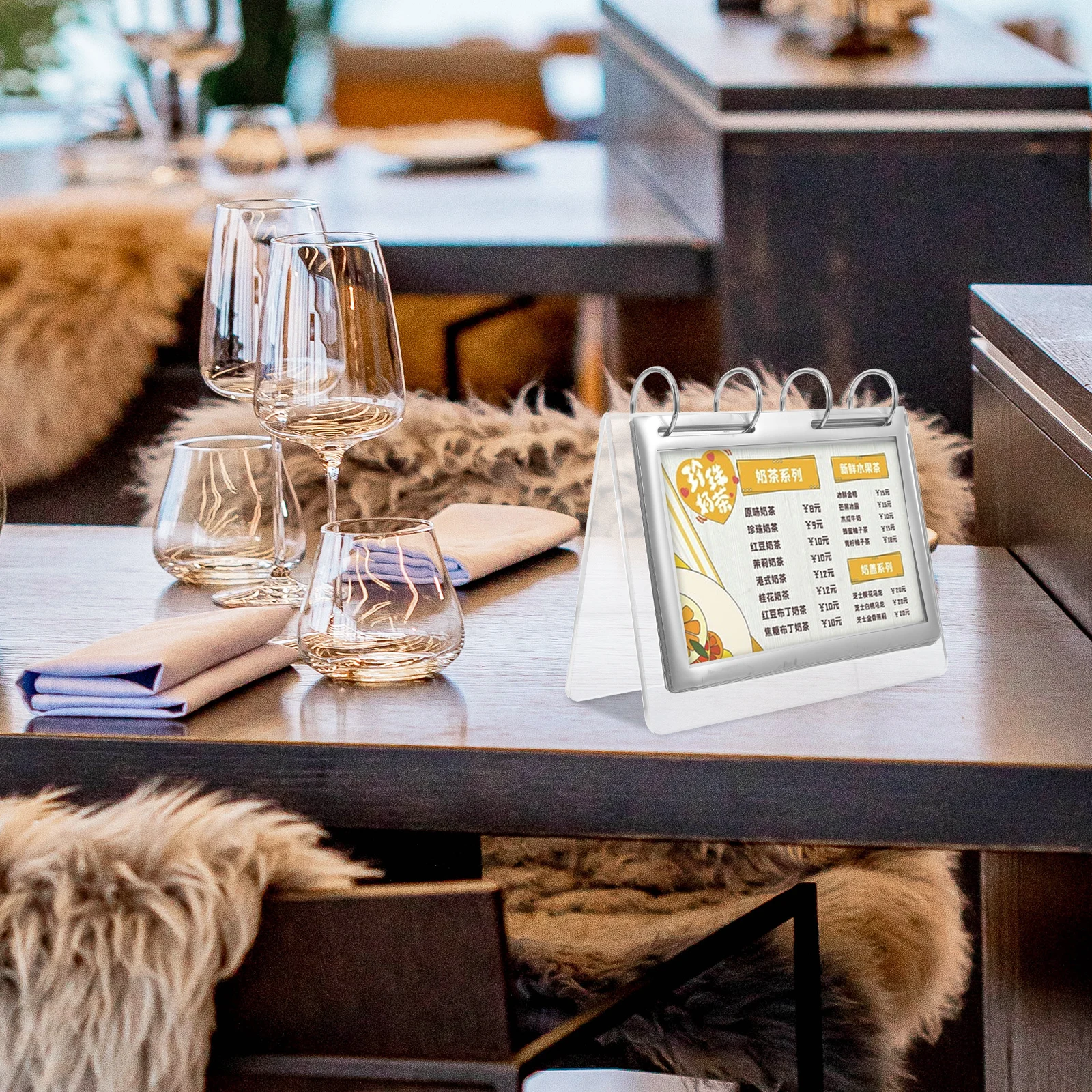 

Clear Acrylic Menu Holder Desktop Display Stand Stable Sign Holder for Restaurant Cafe Wedding Party Buffet Banquet