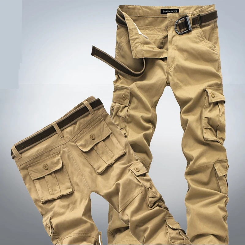 

Loose Fit Pure Cotton Work Trousers Men's Casual Pants Thickened Large Size Youth Trendy Cuffed Long Trousers Autumn Wear