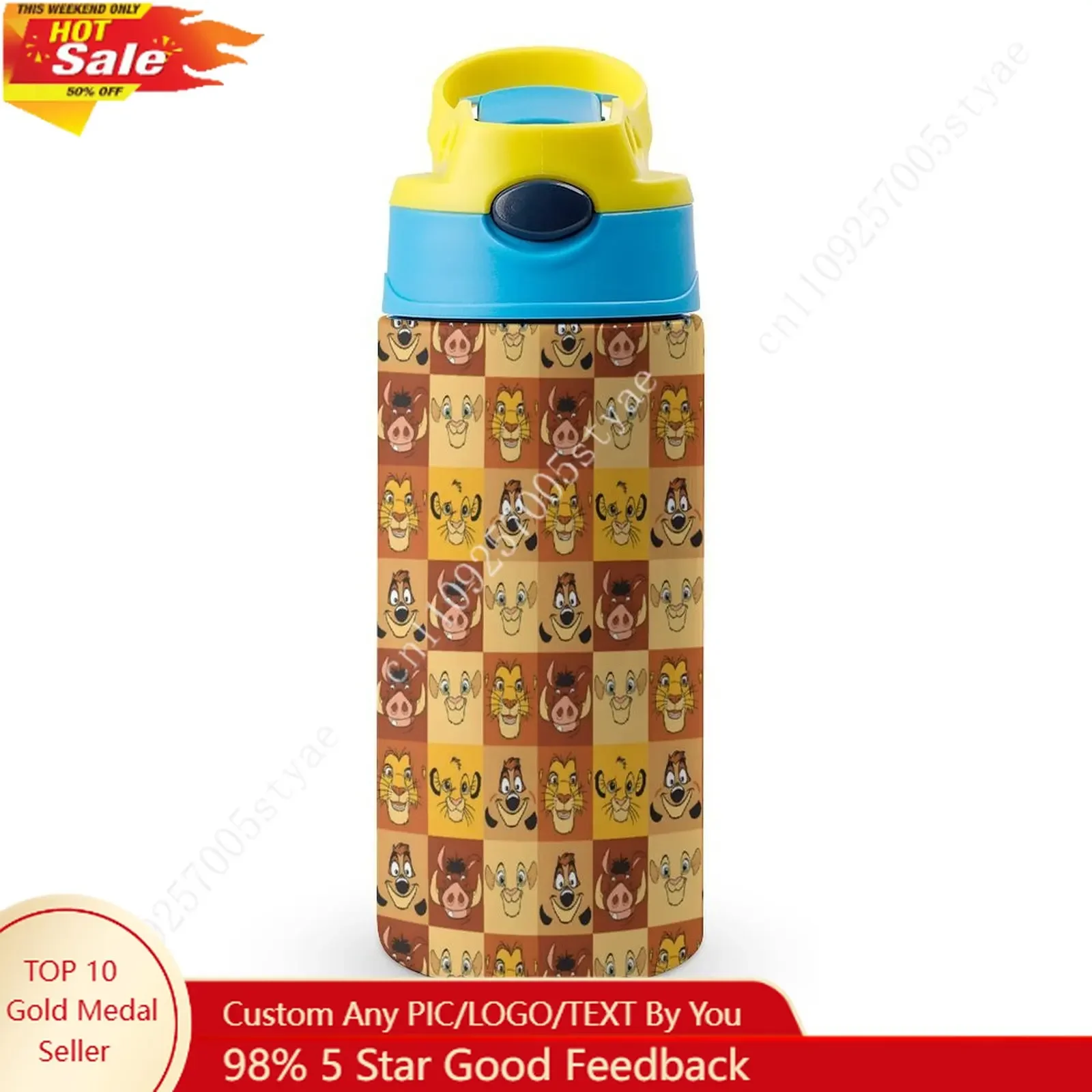 

Simba Insulated Bottle Disney Cartoon Custom Your Photo Logo Text DIY Design Birthday Holiday Gift Thermos Bottle
