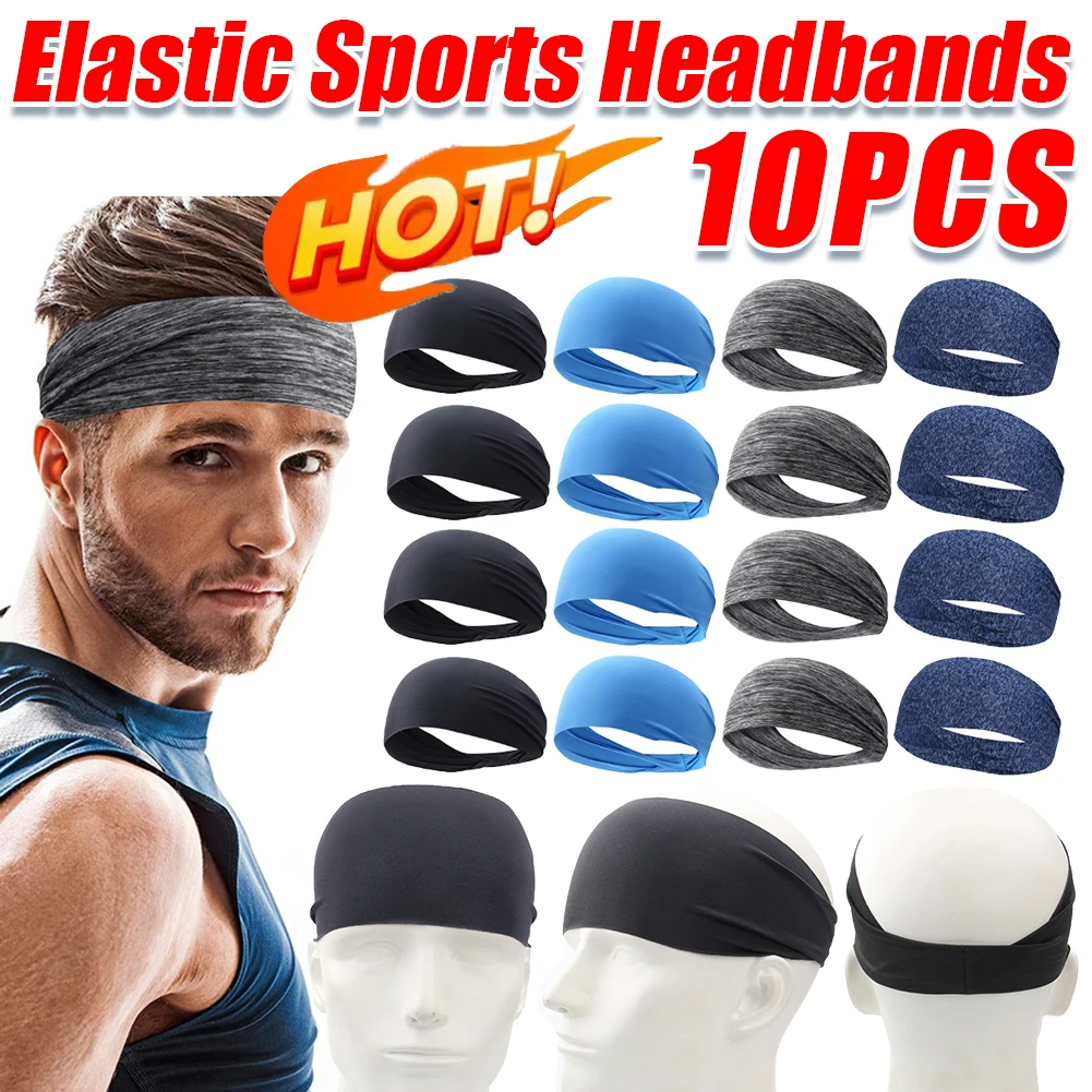 1-10PCS Ultra-Thin Elastic Sports Headbands Sweat Absorption Breathable Quick Drying Sports Running Hair Band Accessories