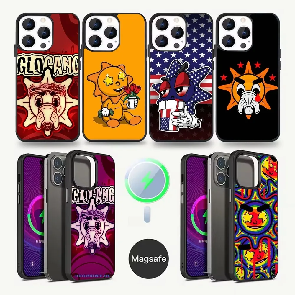 

G-GLO G-GANG Rapper Logo Phone Case For iPhone 16,15,14,13,12,11,Pro,Max,Plus,Mini,Magsafe,Magnetic Wireless Charging Case