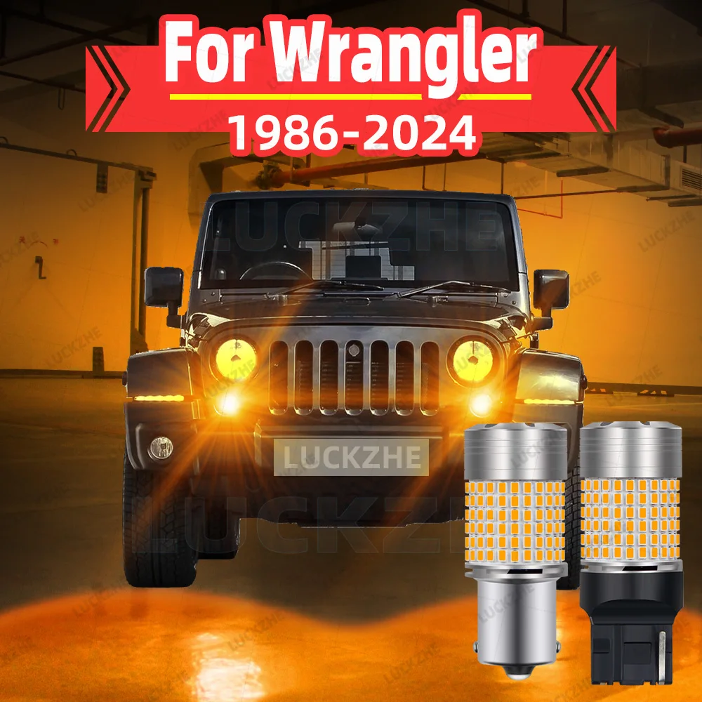 

2pcs Car LED Turn Signal Direction Indicator Lamp Lights Bulbs Amber Front Rear For Jeep Wrangler MK2/4 TJ JL Renegade BU B1 BV