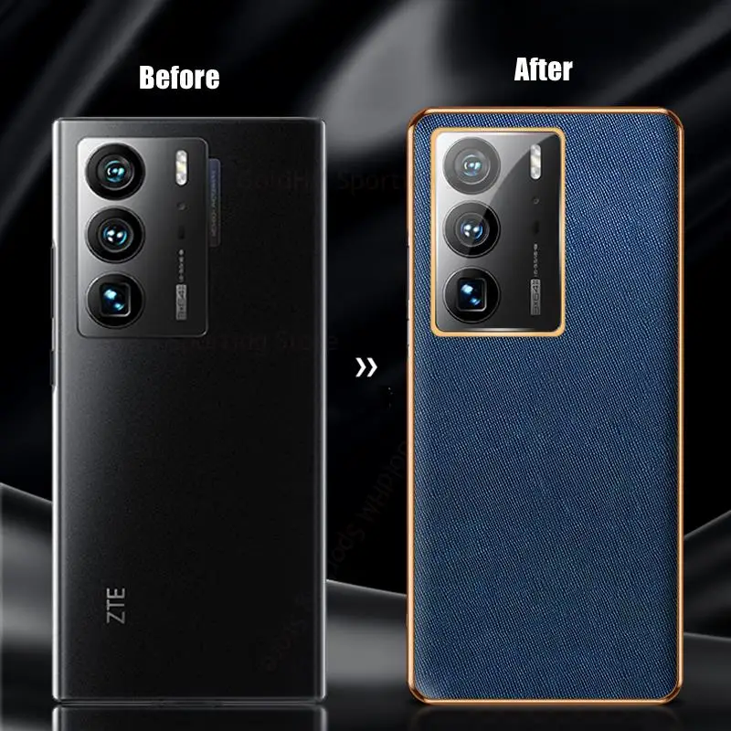 Coque For ZTE Axon 40 Ultra 5G Cross Leather Plating Shockproof Phone Case For Axon 40 Ultra A2023P Ultra Slim Phone Cover Funda