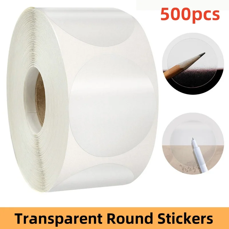 500pcs Transparent Round PVC Stickers Crystal Clear Scrapbooking Party Gift Decorations Labels Retail Package Clear Seal Labels