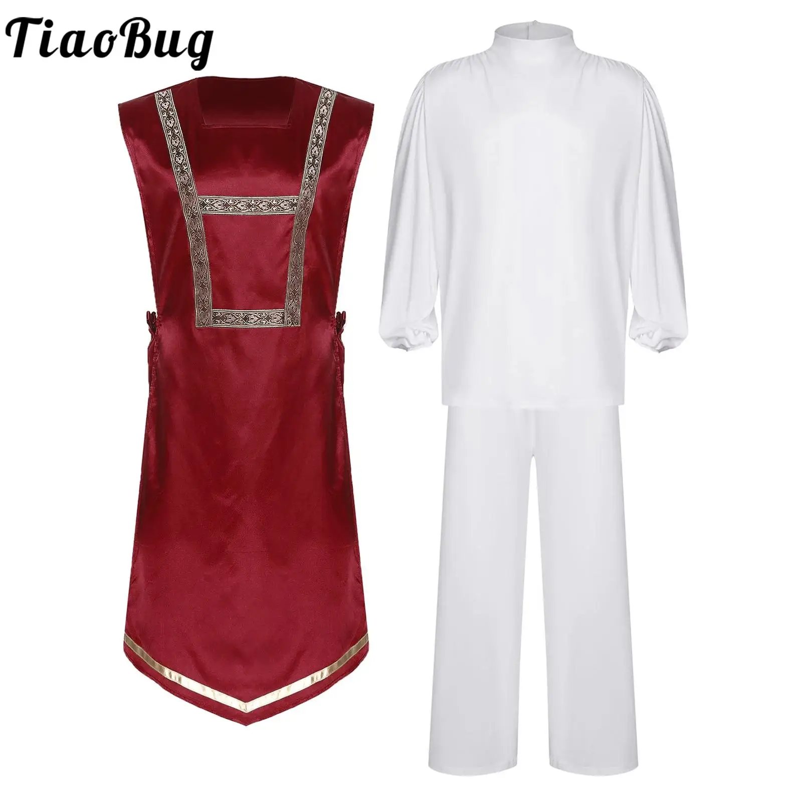 

Men Liturgical Praise Dance Dresses Church Worship Dance Overlays Gown Robe Ballroom Dance Performance Dancewear Shirts And Pant