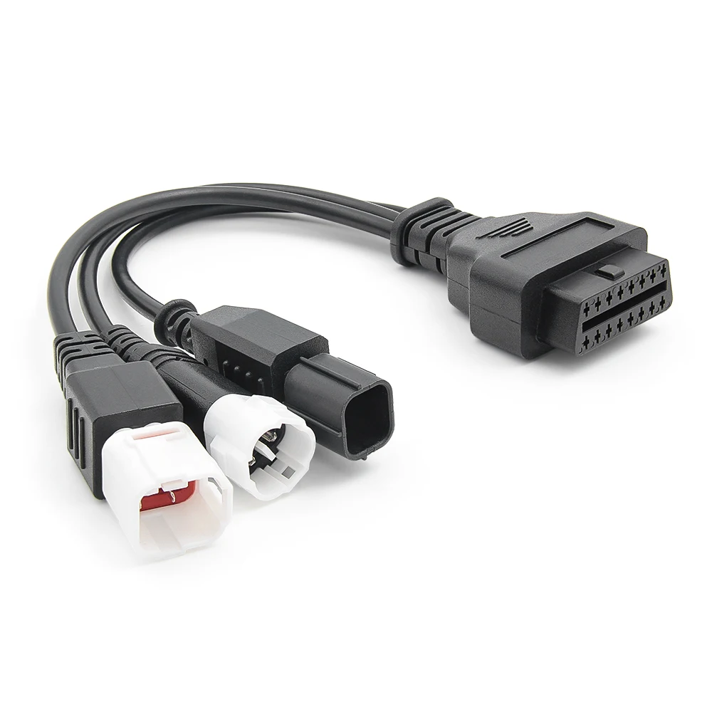 Motorcycle OBD2 Cable Adapter For Yamaha 3pin 4pin For Honda 6pin to 16pin 3 IN 1 Motorcycle OBDII Diagnostic Connector ELM327