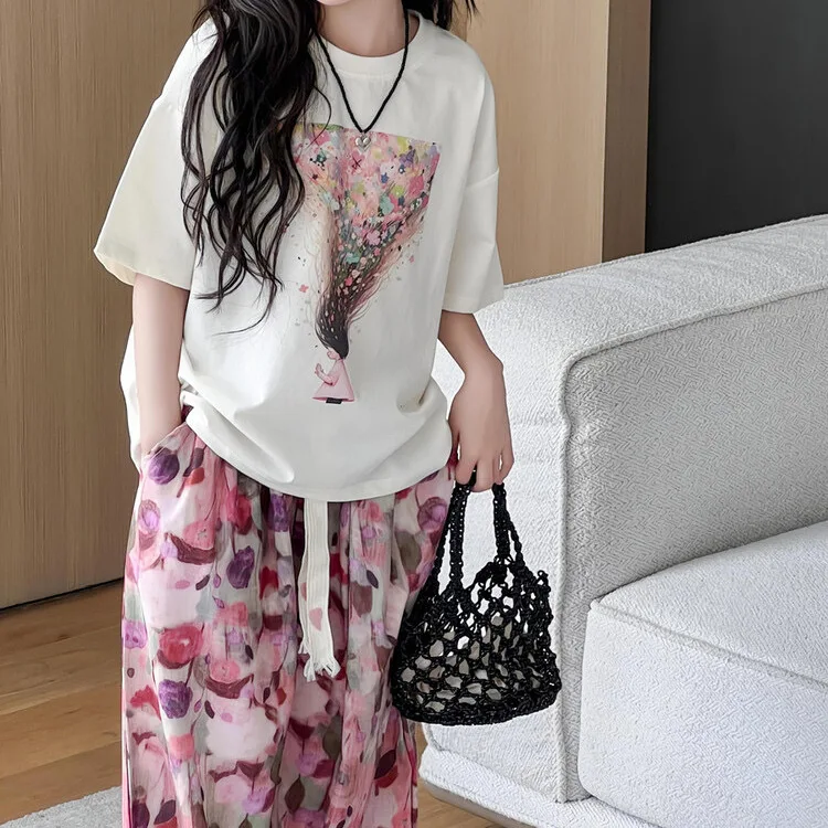 2024 New Western Fashionable Set for Girls' Summer  Internet Celebration Explosive Street Children's Trendy and Cool Dressing