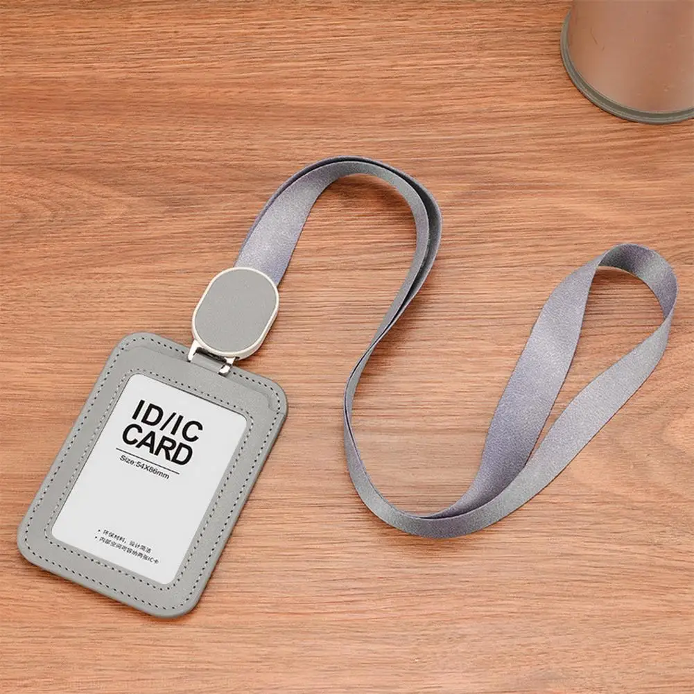 Transparent Design Id Card Holder Transparent Design Id Badge Holder with Durable Lanyard Retractable Reel for Work Outdoor