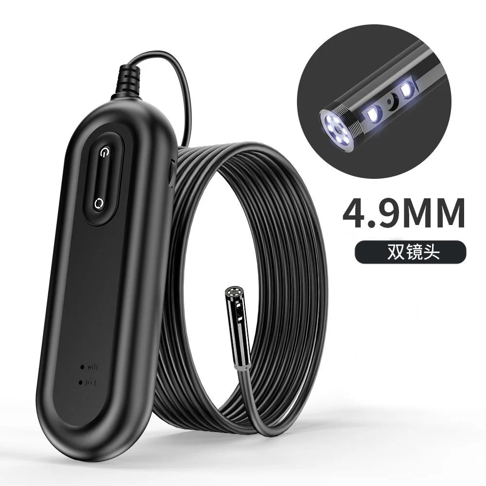 

2MP 1080P 4.9MM Dual Lens WIFI Endoscope Side+Front View CMOS Borescope Inspection Otoscope Digital Microscope