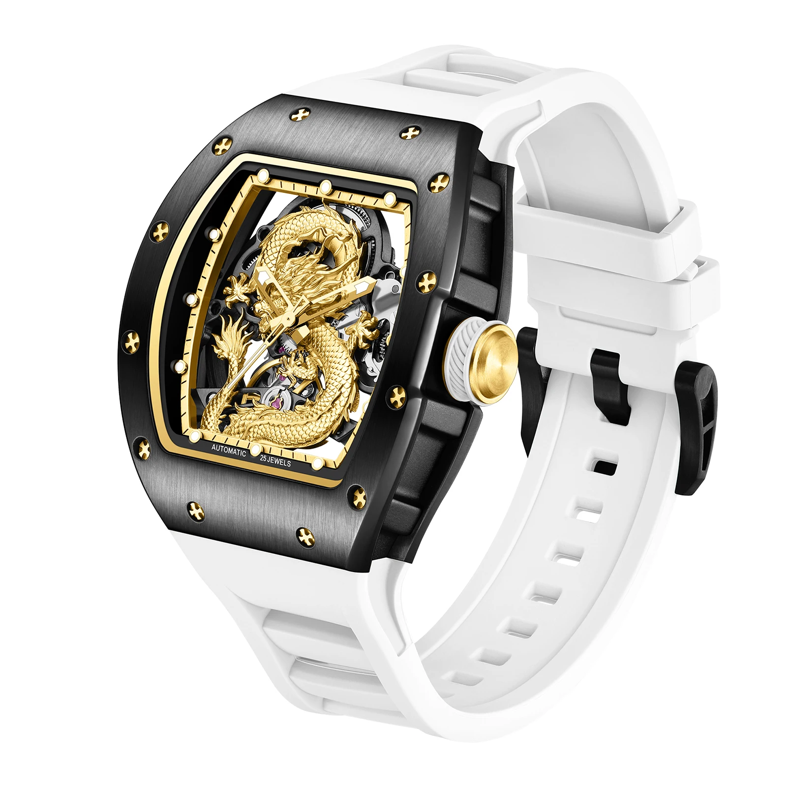 Men automatic mechanical watch luxury watches waterproof skeleton business support wholesale stainless steel gift watch