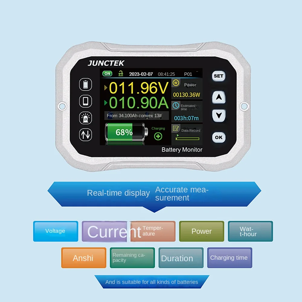 Monitor de batería Bluetooth KG140F DC 0-120V 100A 400A probador de batería voltaje corriente VA batería Coulomb medidor indicador de capacidad