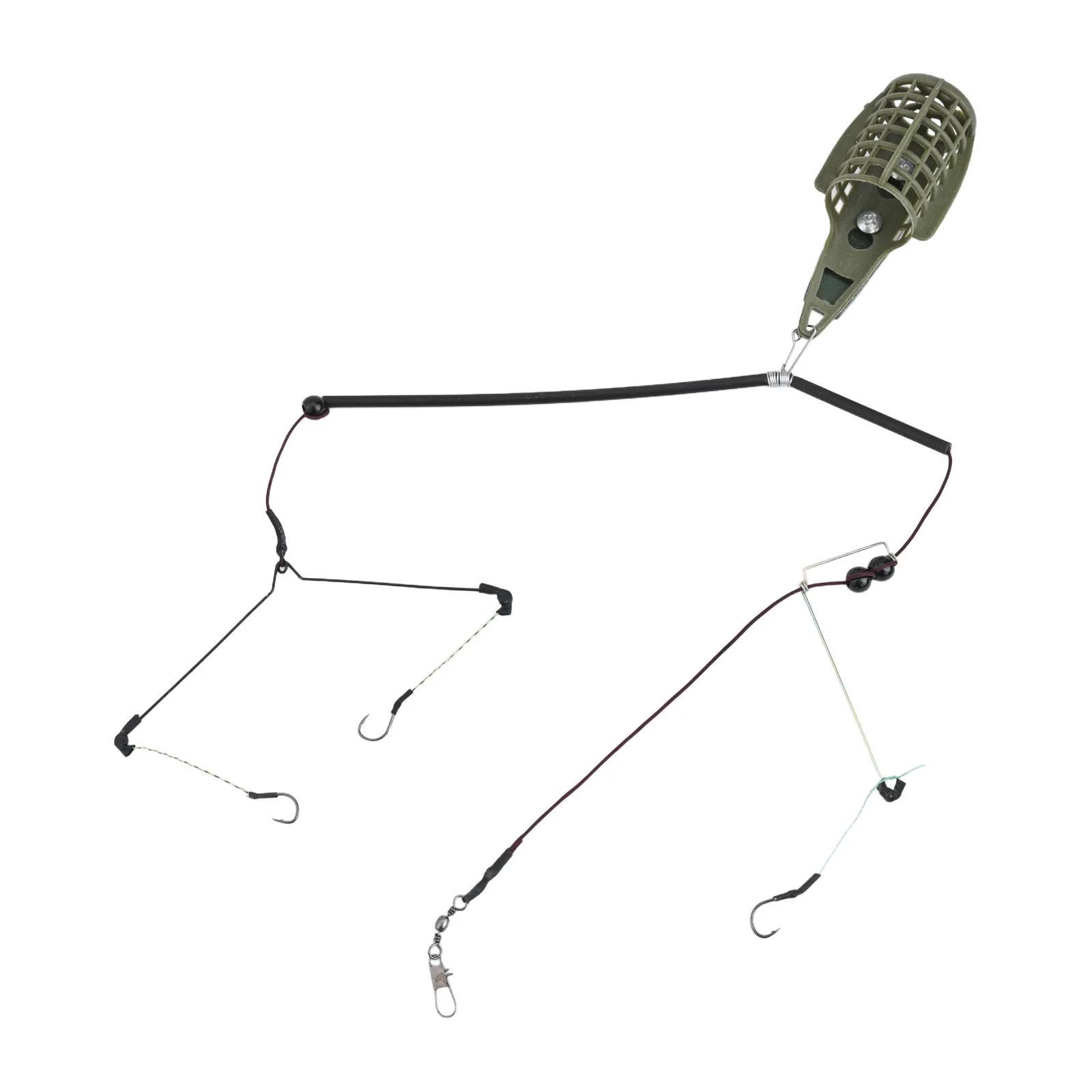 Part Baits Cage Black/Green Carp Fishing Excellent High Carbon Steel Hook Rig Set Smooth Terminal Baits Cage New