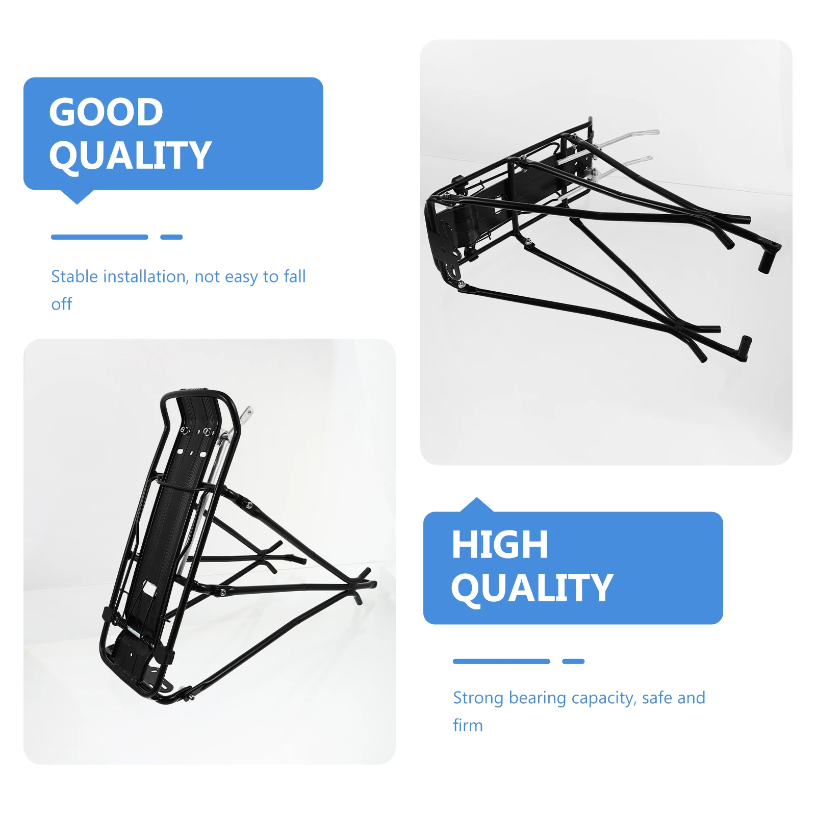 

Adjustable Black Luggage Rack Bicycle Rear Shelf Bike Cargo Support Carrier Mount For Mountain Road Disc Brake Bikes Lightweight