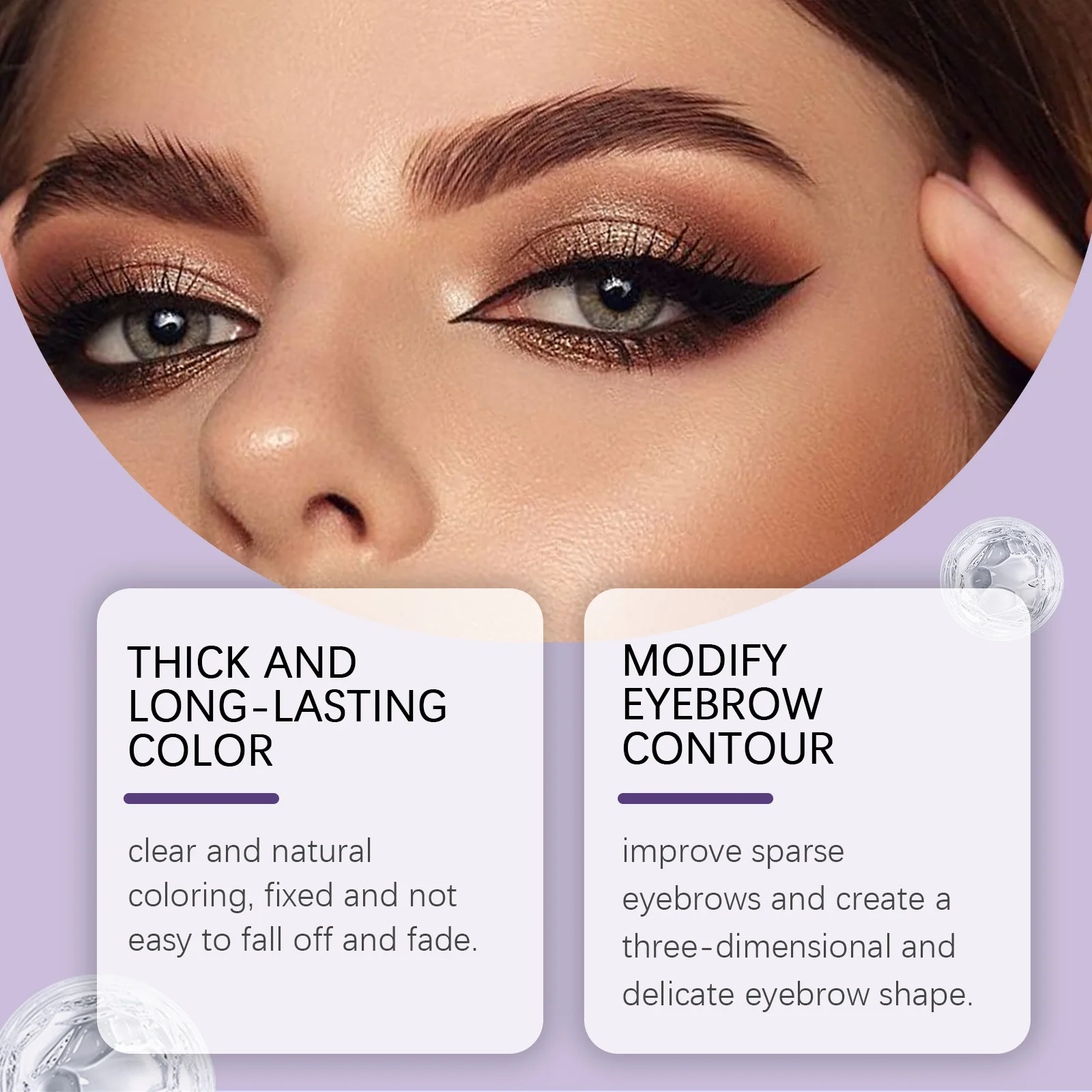 Rasgo puxar creme de sobrancelha espessamento de longa duração anti-manchas formação de filme rápido fácil de descascar creme de sobrancelha multicolorido