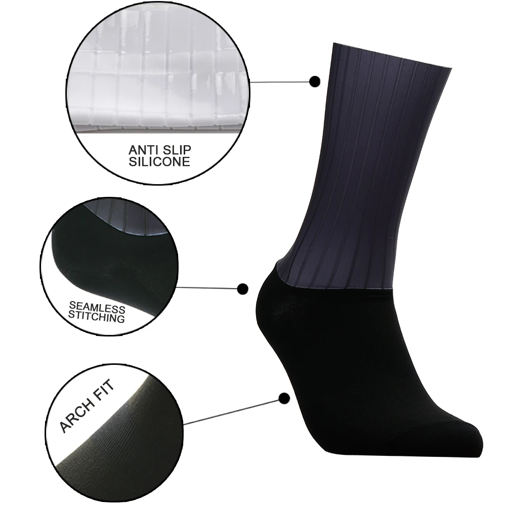 New 2023 Summer Breathable Cycling Socks Men Women Road Bike  Anti Slip Silicone Seamless Aero Socks