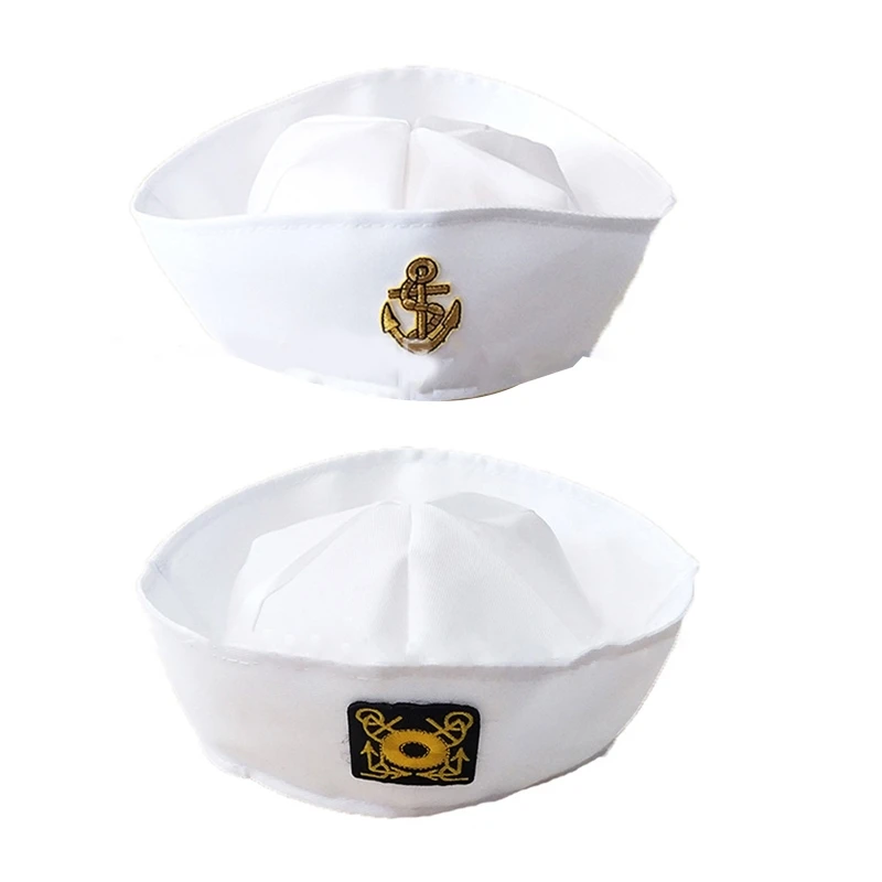 Military Hats White Captain Sailor Hat Navy Marine for Party Cosplay Costume