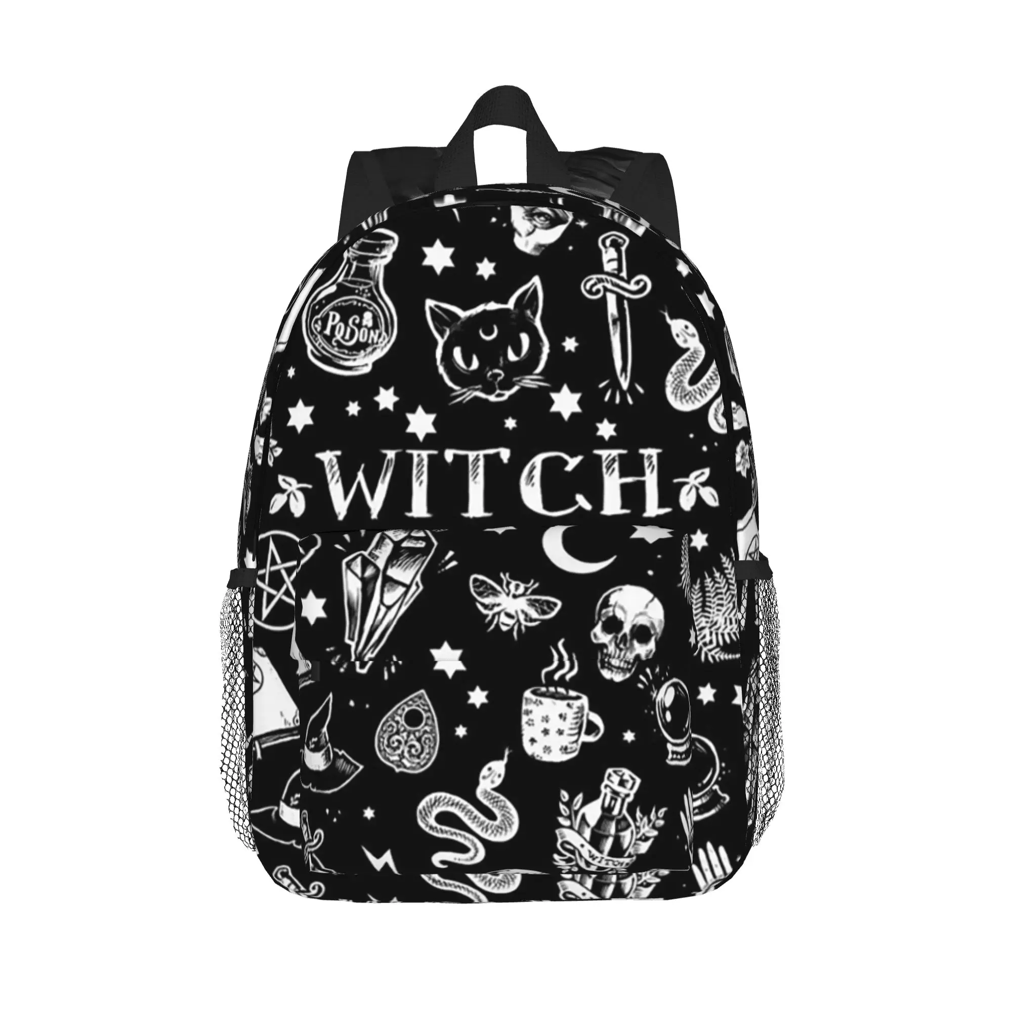 Skull Cat Moon Gothic Design Backpack Hot Sale Daypack Large Capacity Boys Girls BookBag Shoulder Bags for Men Women School Bag