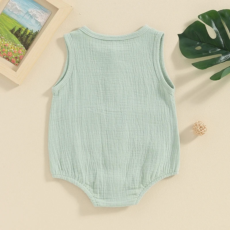 Baby Girl Summer Clothes Ribbed Short Sleeve Romper Solid Color Bodysuits Toddler Girl Outfit Newborn Girl Jumpsuit