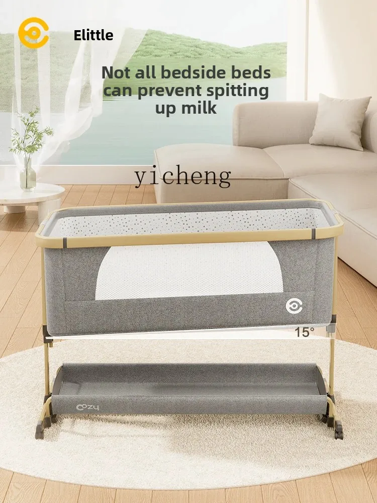 ZZ Baby Crib Folding Baby Portable Mobile Newborn Splicing Bed