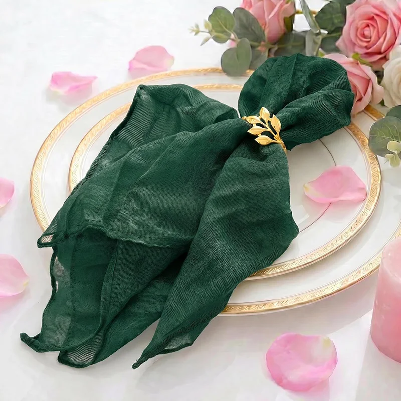 Christmas Green Cheesecloth Napkins 20