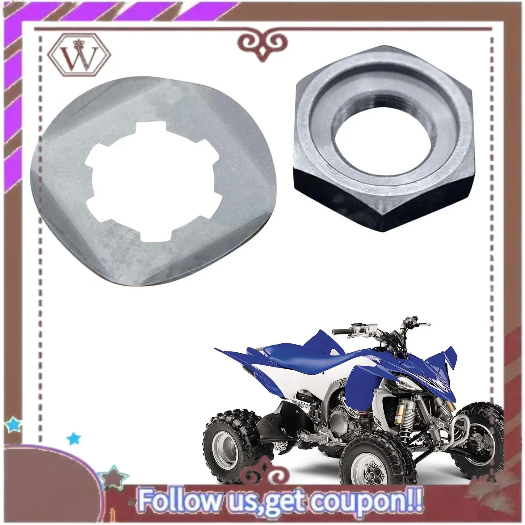 A57E-For Yamaha Banshee YFZ350 YZF600R FZS 600 Front Sprocket Nut Lock Washer 90179-18020-00/90215-21239-00
