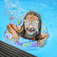 1Pcs Swimming Goggles Waterproof Anti-Fog Cartoon Design Adjustable Silicone Earplugs Swimming Glasses