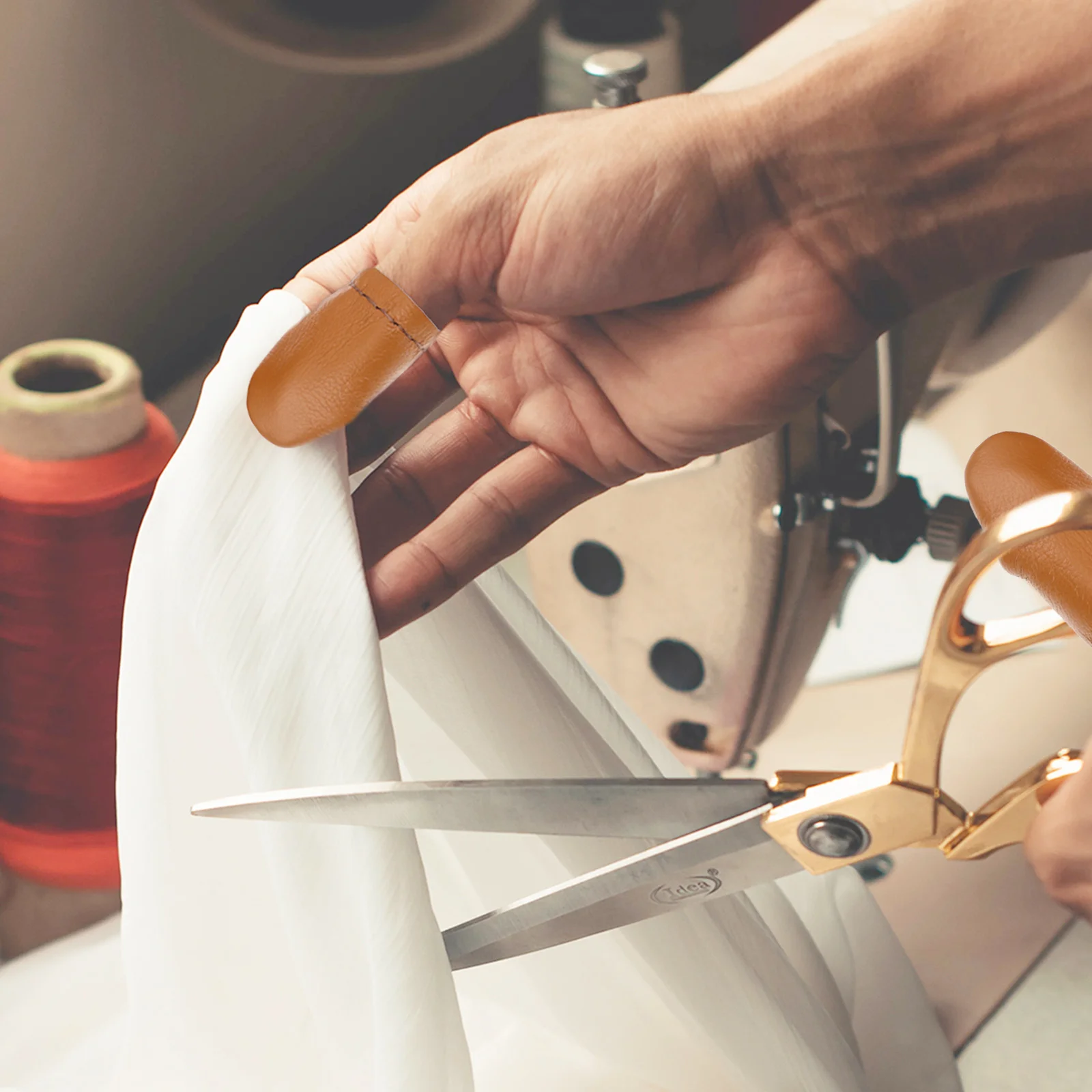 

10Pcs Durable Thimble Finger Protectors PU Felting Finger Cots Sewing DIY Knitting Craft Supplies Quilting Thimbles