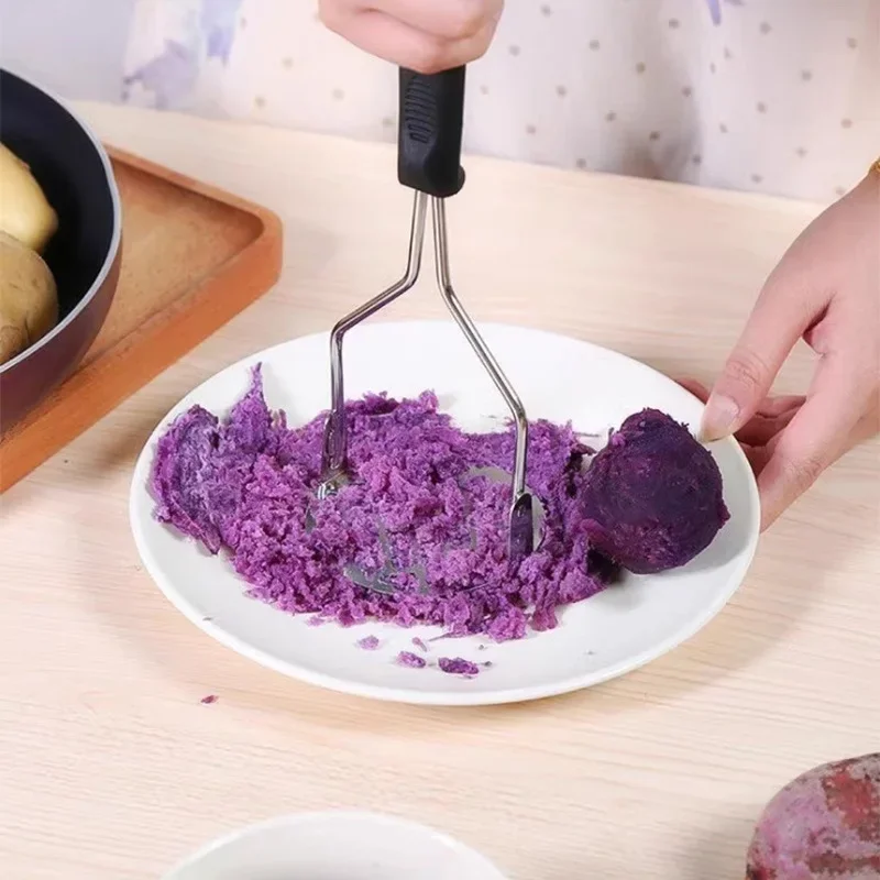 Edelstahl Kartoffelstampfer Ricer Manuelle Kartoffeln Brecher Obst Gemüse Druck Schlamm Kartoffelpresse Werkzeuge Küchenhelfer – Detail 3