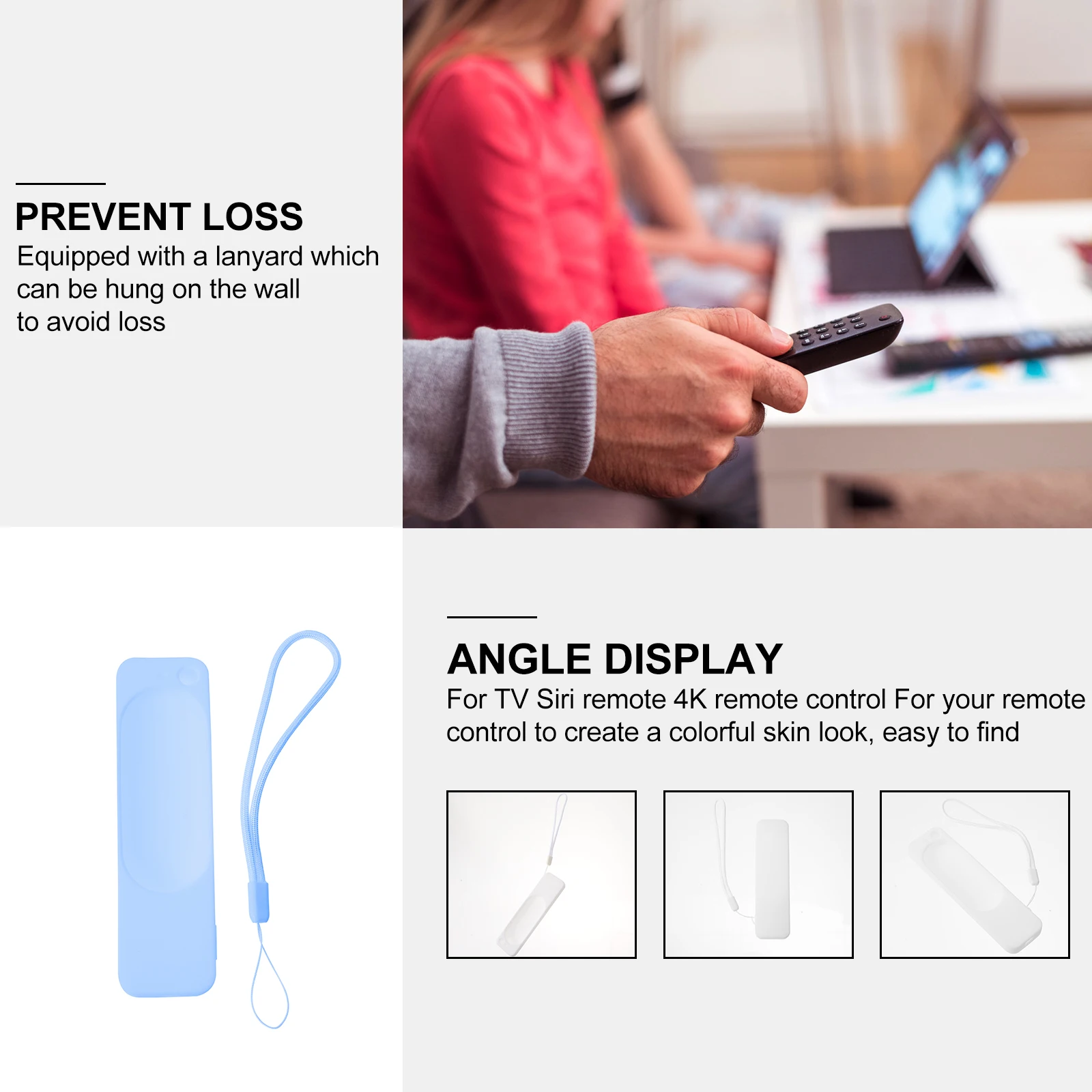 

Silicone Protection Case for Control White Shockproof Cover Compatible 4K Remote Full Access Buttons Ports Functions