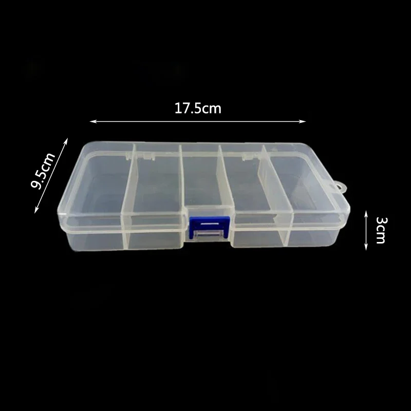 5 Compartments Plastic Fishing Lure Hook Tackle Box Storage Case Portable Tackle Multifunctional Organizer Fishing Boxes