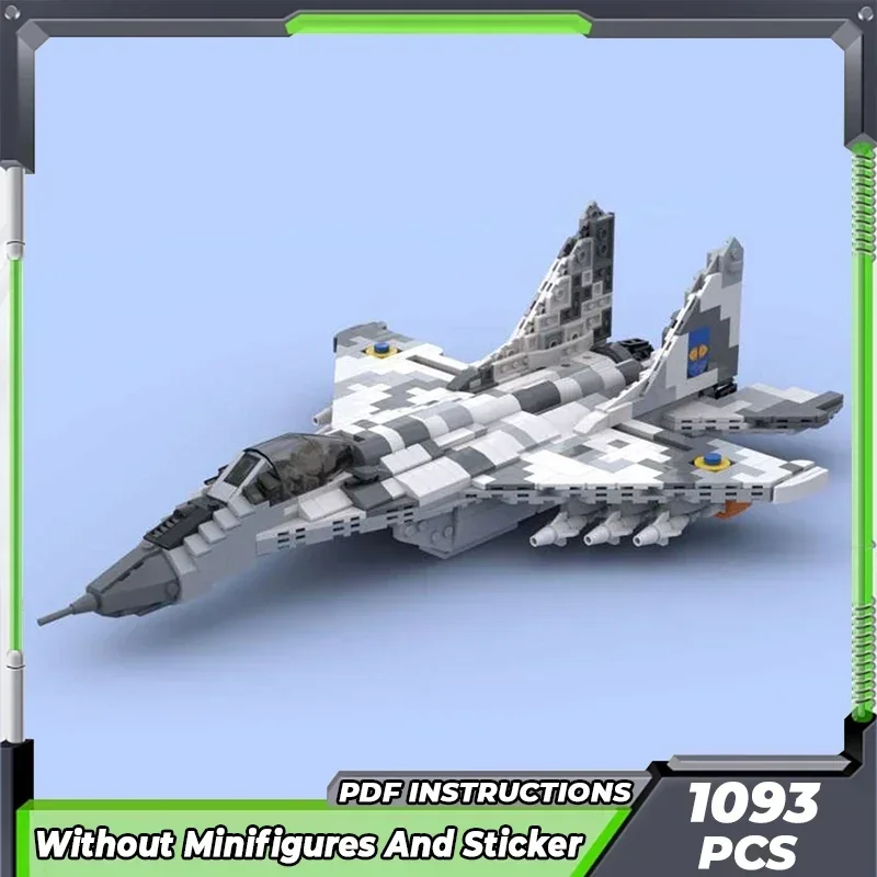 Moc Building Bricks Military Model MiG-29 The Ghost Kyiv Fighter Technology Modular Blocks Gift Christmas Toys DIY Sets Assembly