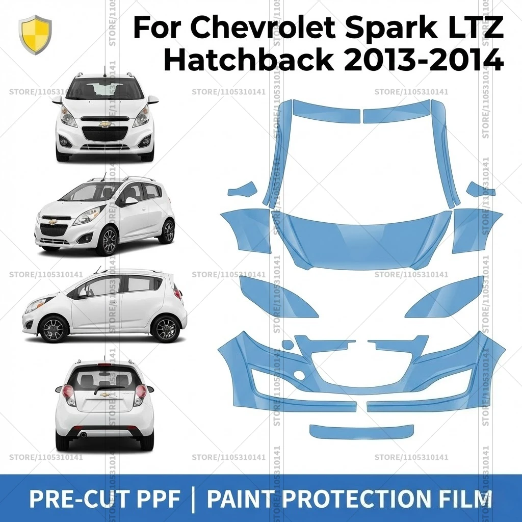 For Chevrolet Spark LTZ Hatchback 2013-2014 Pre-Cut Paint Protection Film PPF Transparent Car Film Automotive PPF Front Kit