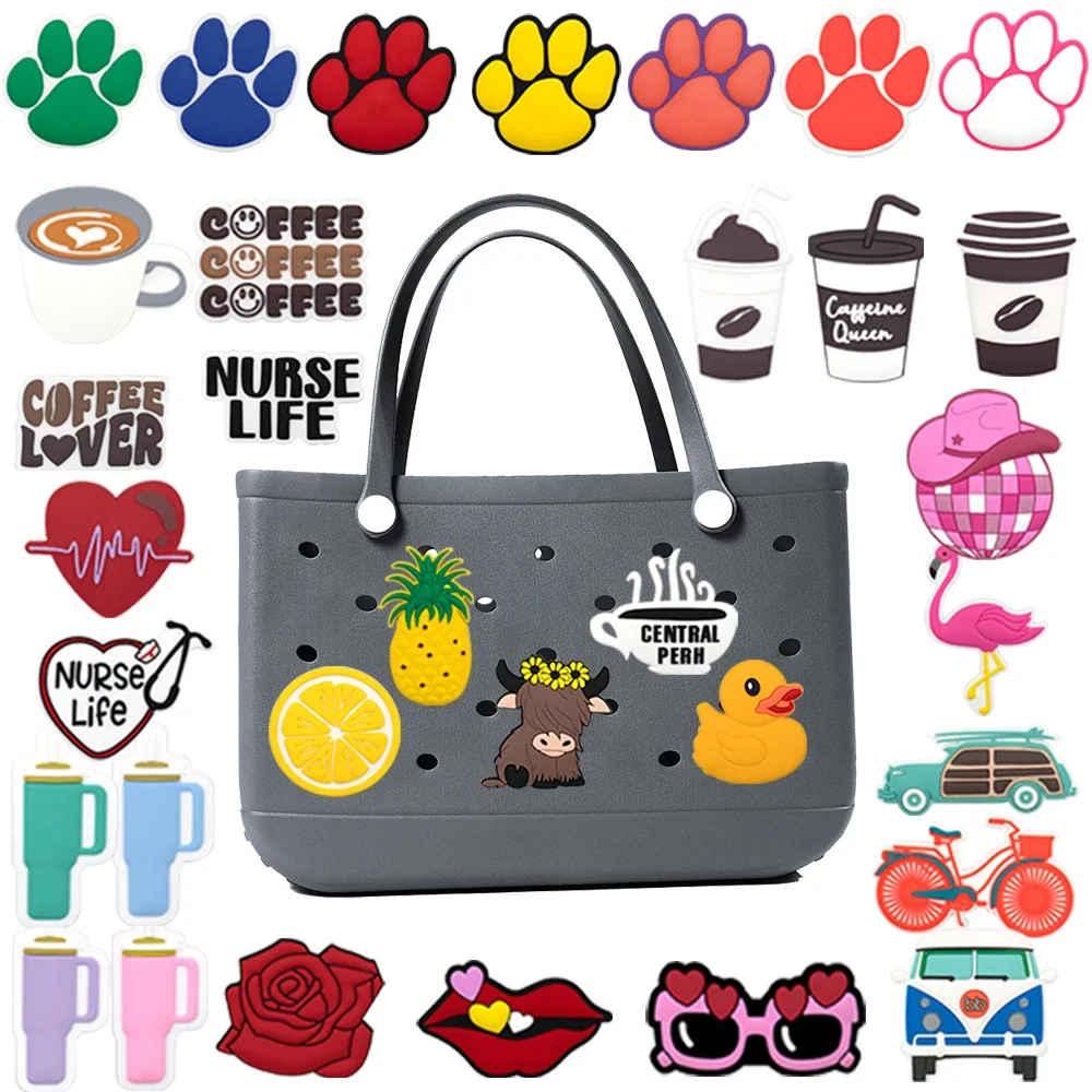

1PCS Fashion Bag Charms for Women's Handbag Accessories Coffee Dog Claw Tote Bag Decorations Lemon Pineapple Handbag Pendant