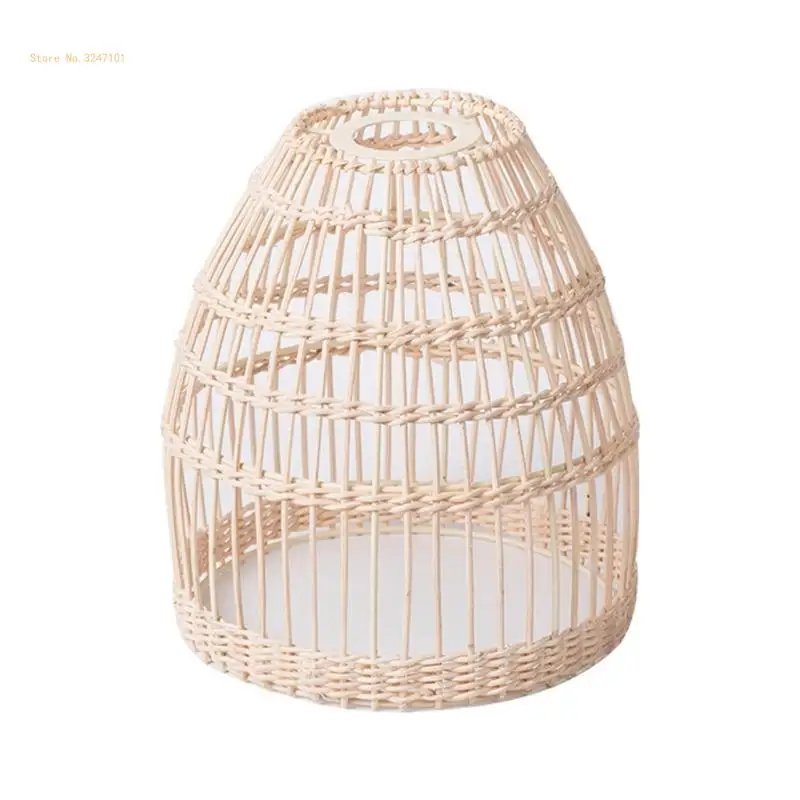 

Lampshade Table Lamp Cover Rattans-Woven Lamp Shade for Pendant Light Hanging Light Lampshades Restaurant Home Decors Dropship