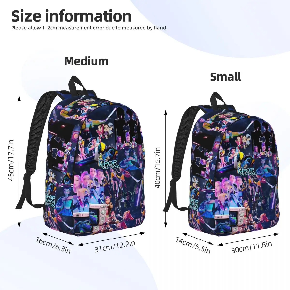 Kpop 悪魔 Huntrix ハンターバックパック男性女性カジュアルビジネスデイパックルミミラジョイラップトップコンピュータショルダーバッグ軽量