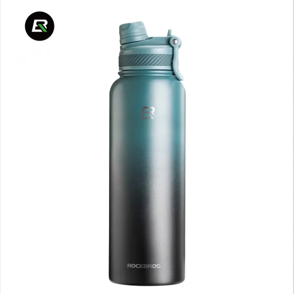ROCKBROS 1L Thermal Water Bottle Sports Water Bottle Non Slip 304 Stainless Steel Cold And Hot Thermo Cup Cycling Hiking Equip