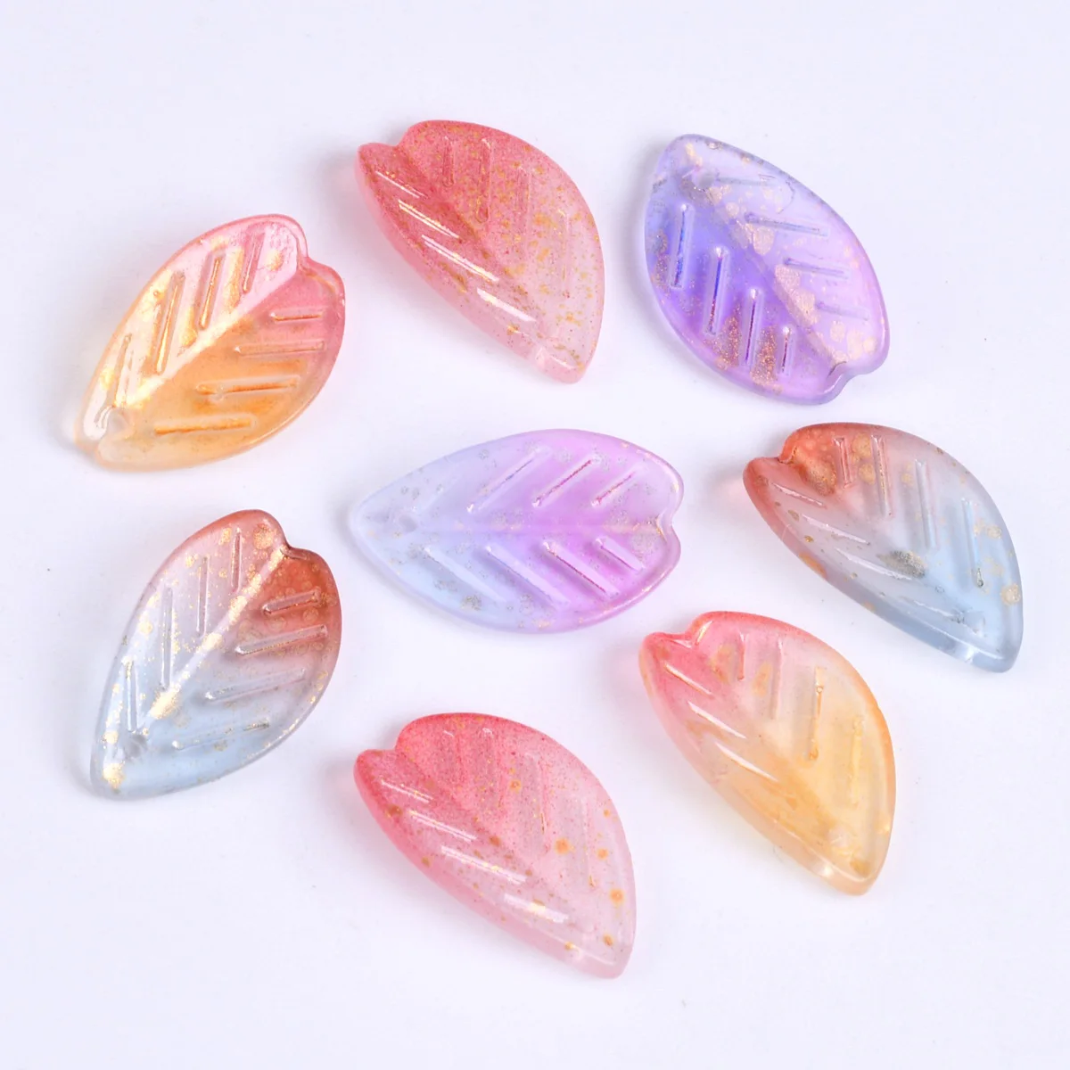 

10pcs 18x11mm Mimosa Leaf Petal Shape Handmade Lampwork Glass Loose Pendants Beads For Jewelry Making DIY Crafts Findings