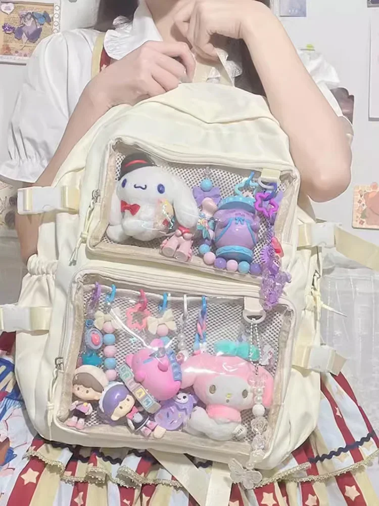 Japanse Kawaii Itabag Vrouwen Nieuwe 2024 Transparante Rugzak Vrouwen Grote Capaciteit Ita Rugzak Schooltassen Voor Student Jk