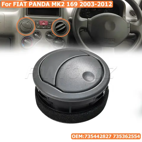 735442827 735362554   Fiat Panda MK2 169 2003-2012 가열 그릴 디퓨저 에어 벤트 노즐 용 대시 보드 에어 벤트 히터 외부