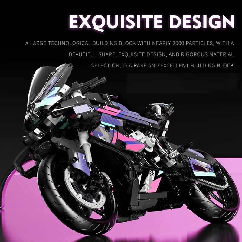 Cyberpunk Motorbike Building Model Blocks Moto Road Racer Bricks Birthday Gifts Toys for Kid Boys Children Adult Technical