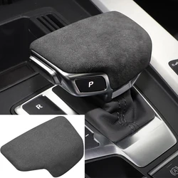 Gear Shift Knob Cover For Audi A4 S4 S5 RS5 B9 A5 Q5 Q7 2017 2018 2019 Suede Car Wrap Gear Shift Collars Cap Car Accessories