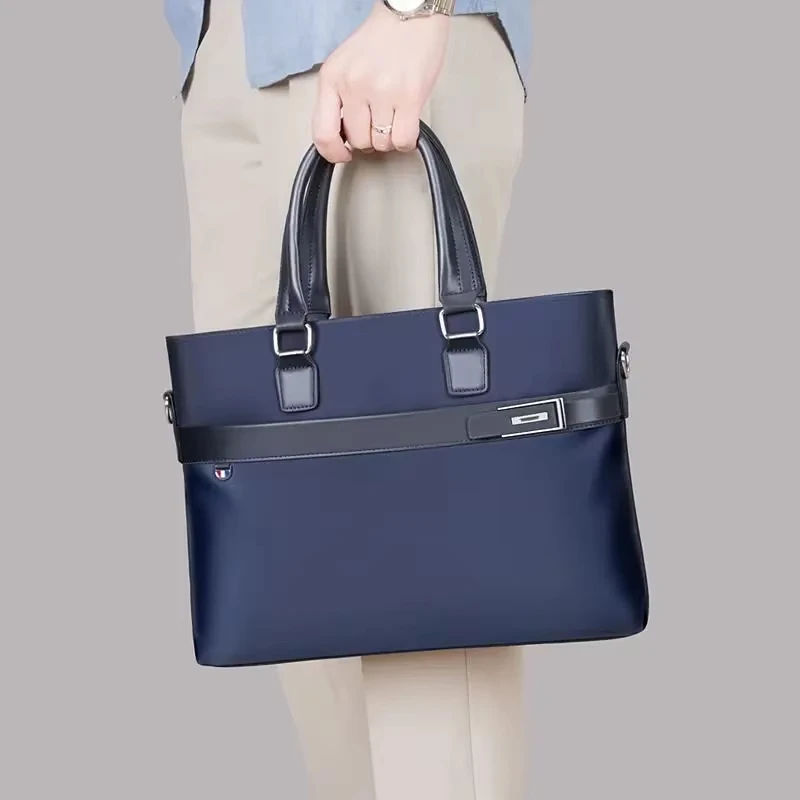 Nuova borsa da uomo in tela impermeabile di grande capacità, borsa a tracolla, borsa a tracolla, valigetta, accessorio da uomo elegante e pratico