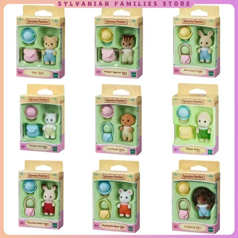 Originele Sylvanian Families Perzische Kat Chocolade Konijn Suikerspin Muis Melk Konijn Baby School Set Kinderen Speelgoed Verjaardagscadeautjes