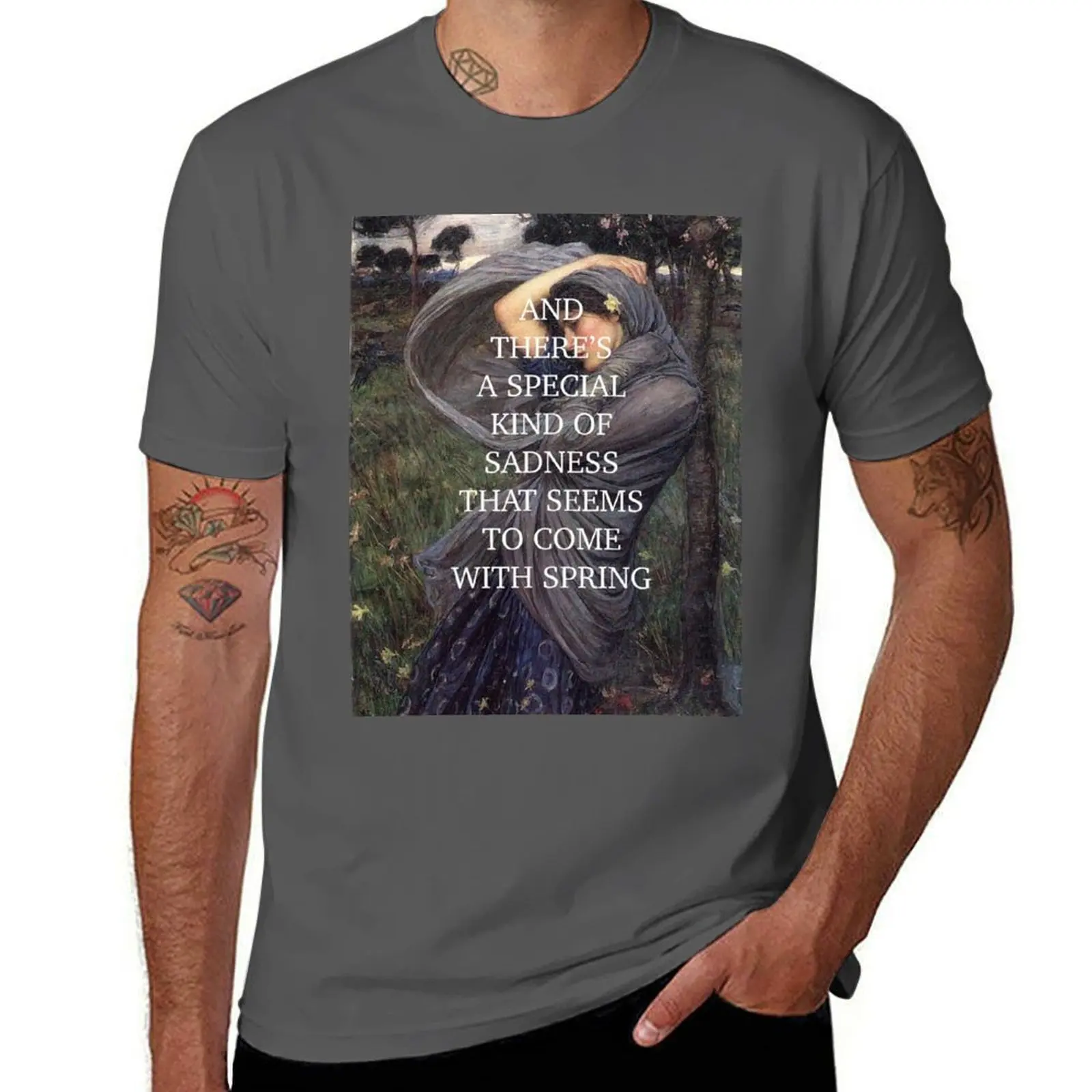 Boreas by john william waterhouse camiseta hombre algodón esencial camiseta